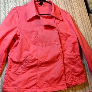 GAP Women's Coral Double-Breasted Pea Coat